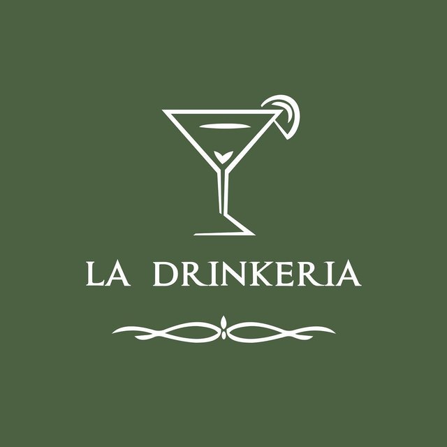 Logo di La Drinkeria: un bicchiere da cocktail disegnato a tratto